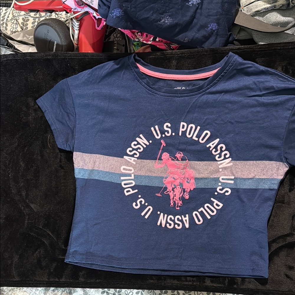 Woman’s U.S. Polo Assn.Blue and Pink Graphic Tee